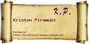 Kriston Piramusz névjegykártya